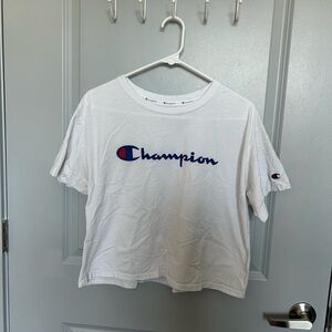 Champion White Crop Top with Logo